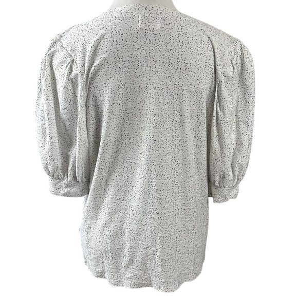 Nation LTD Rimma Exaggerated Sleeve Tee White Dotty Print XL XXL Puff Sleeve - Picture 4 of 17